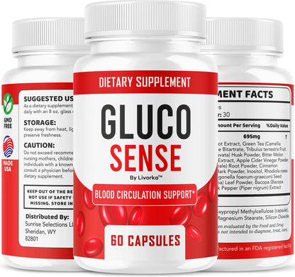 GlucoSense – Official GlucoSense Capsules | Maximum Strength 60 Capsules for 1 Month