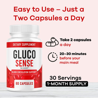 GlucoSense – Official GlucoSense Capsules | Maximum Strength 60 Capsules for 1 Month