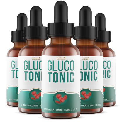Nature's NutriWave GlucoTonic - Liquid Formula with Chromium & Herbal Extracts | 60ml, 60 Servings | Non-GMO