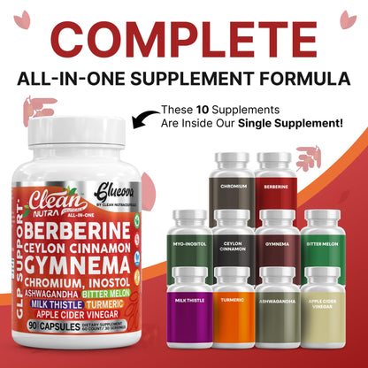Clean Nutra Glucova – All-in-One Blood Sugar Support (90 Capsules)