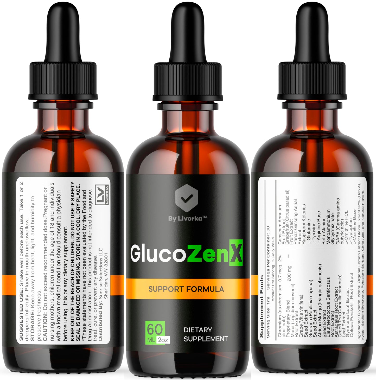 GlucoZenX Drops – Official GlucoZen X Liquid Drops | Premium All-Natural Daily Wellness (1 Month Supply)