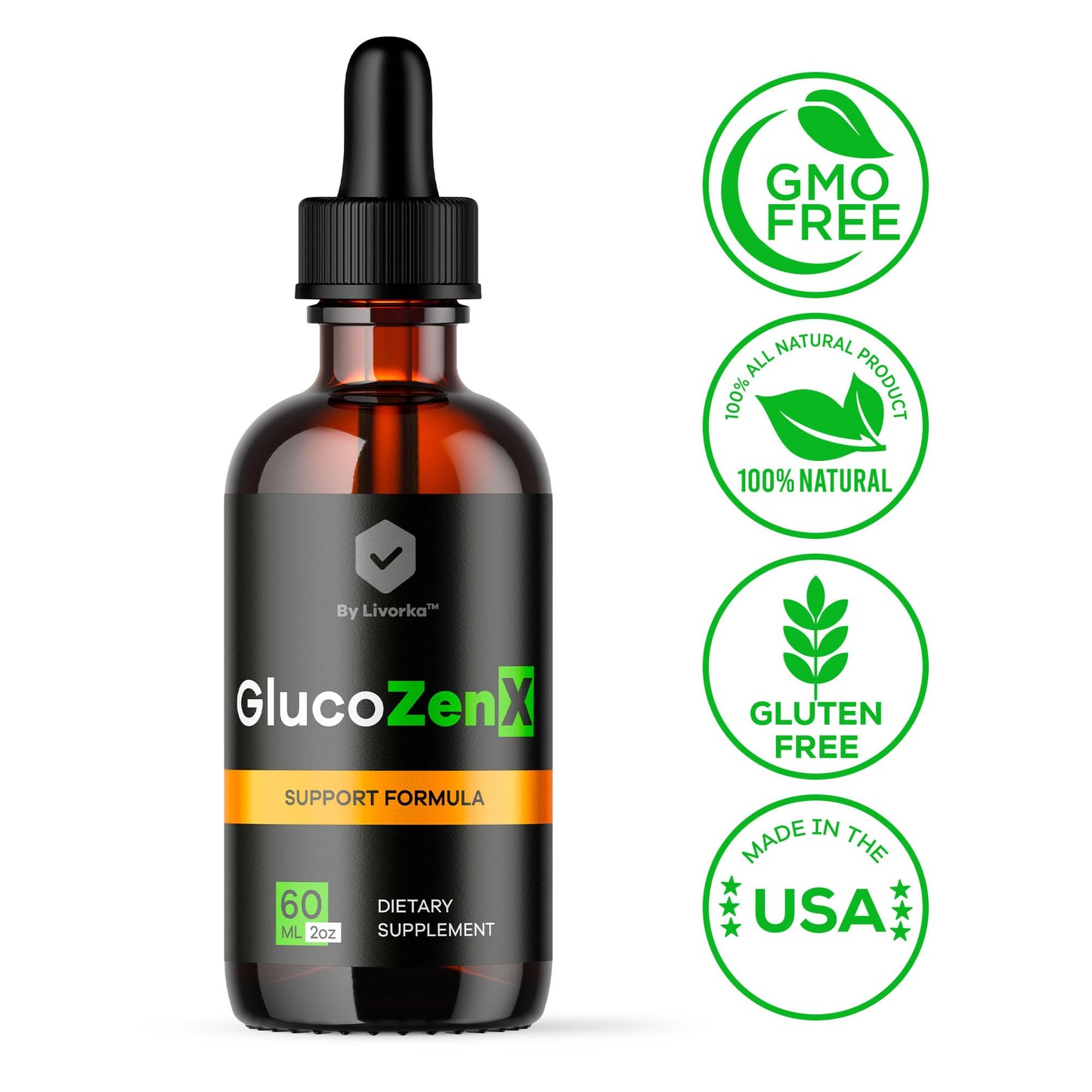 GlucoZenX Drops – Official GlucoZen X Liquid Drops | Premium All-Natural Daily Wellness (1 Month Supply)