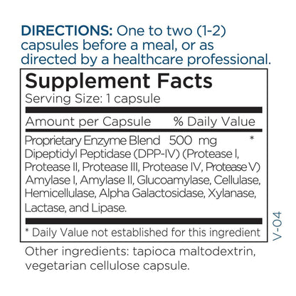 GluDaZyme DPP-IV Digestive Enzymes – Gluten & Dairy Support (60 Capsules)