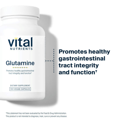Vital Nutrients Glutamine 3400mg – 90 Capsules | GI Support | Gluten Free | Non-GMO