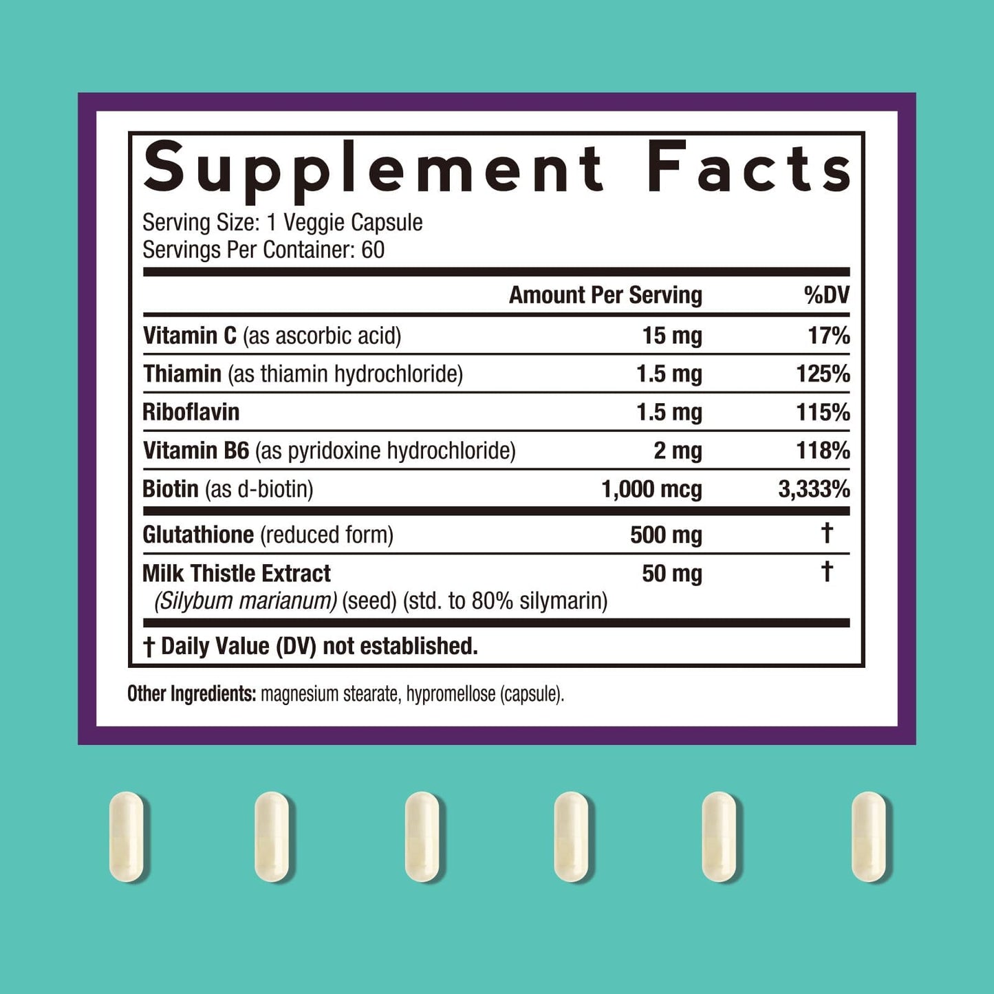 Doctor's Recipes Glutathione 500 mg - 60 Vegan Capsules | Liver & Immune Support