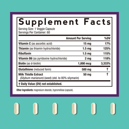 Doctor's Recipes Glutathione 500 mg - 60 Vegan Capsules | Liver & Immune Support