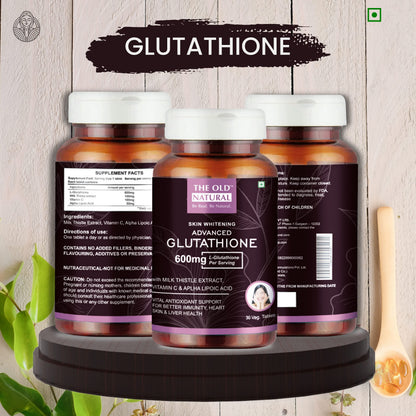 The Old Natural Glutathione 600mg – 30 Veg Tablets with Vitamin C & E, Biotin, Grape Seed & Alpha Lipoic Acid