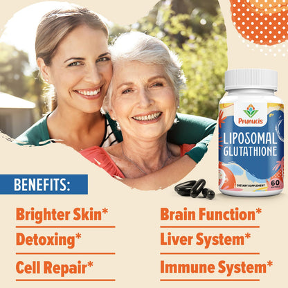 Prunucis 2400MG Liposomal Glutathione — Vitamin C, Milk Thistle, Alpha-Lipoic Acid, 480 Softgels