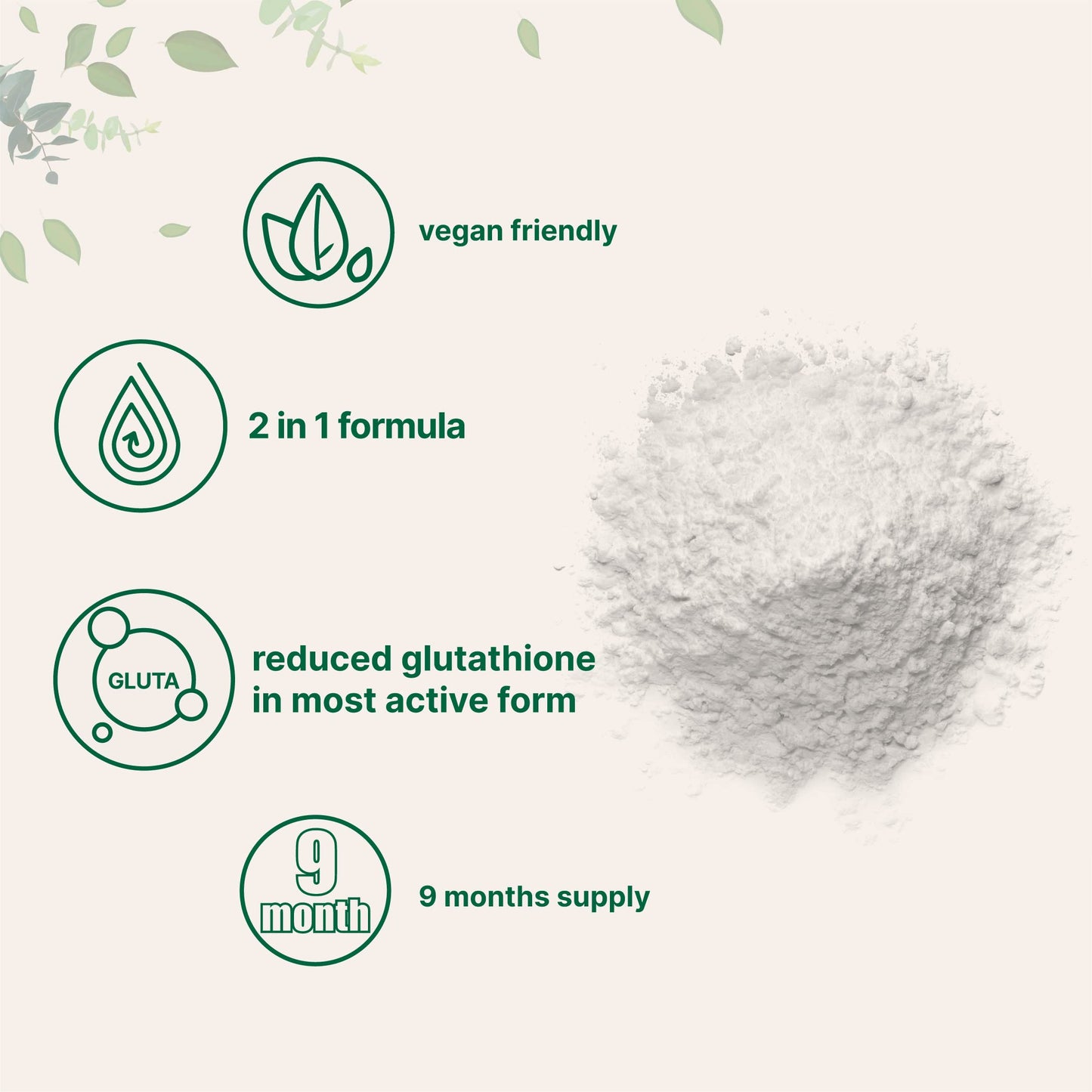 Glutathione Supplement - Reduced Glutathione with Inositol, 5 oz, Vegan