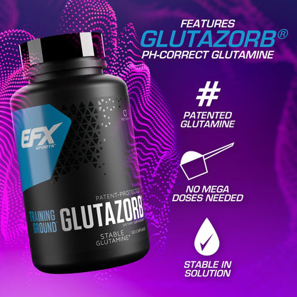 EFX Sports Training Ground Glutazorb Caps | pH-Correct Glutamine Pills | 60 Servings, 120 Capsules