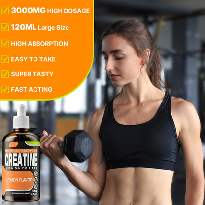 Creatine Monohydrate Liquid HCl – 120 ml Lemon for Women & Men