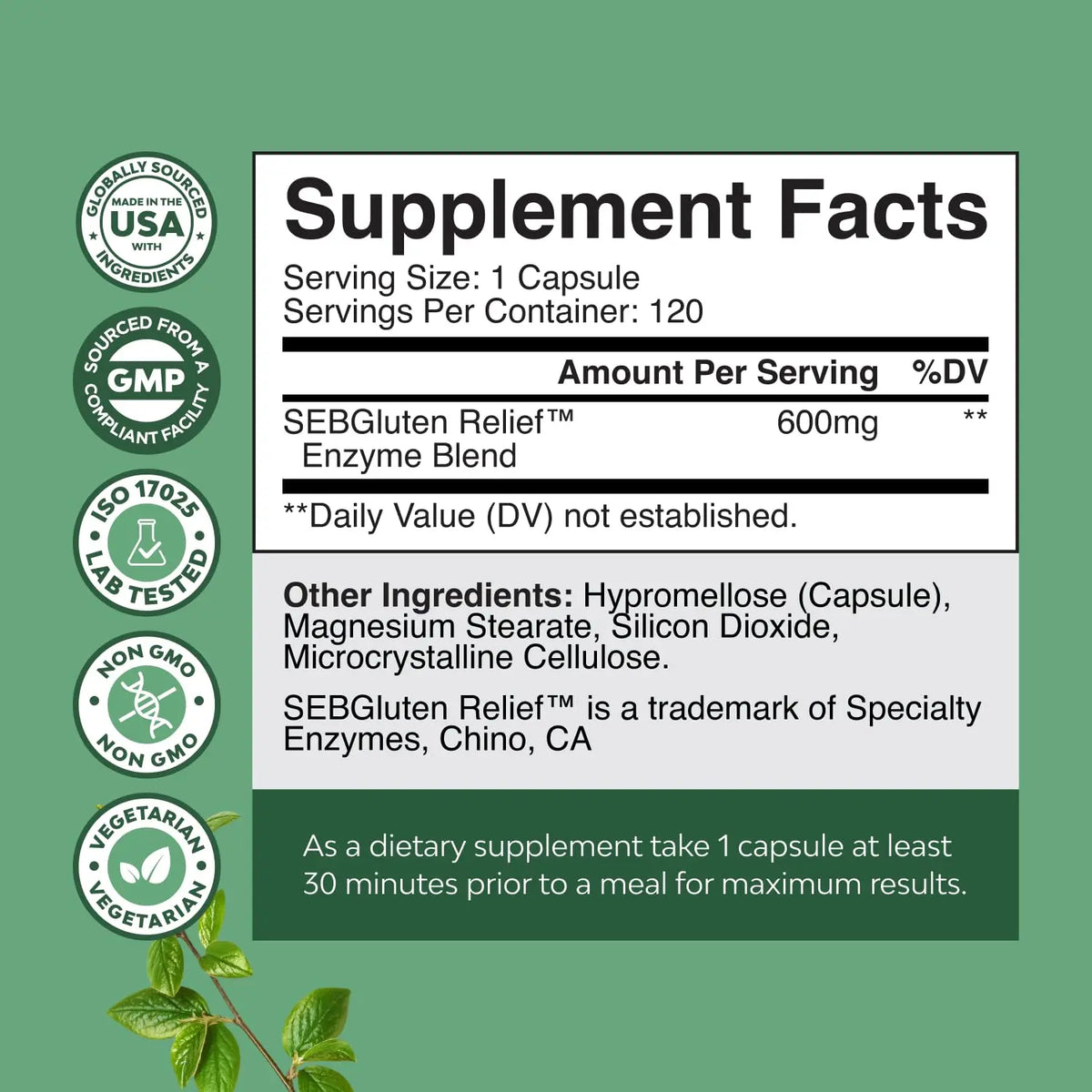 Natures Craft Gluten Digestive Enzymes – Fast Acting Debloat Support, 120 Count BritishVita | Premium UK Vitamins & Wellness Supplements