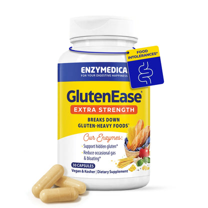 Enzymedica GlutenEase Extra Strength – Gluten & Casein Digestive Enzymes (30 Capsules)
