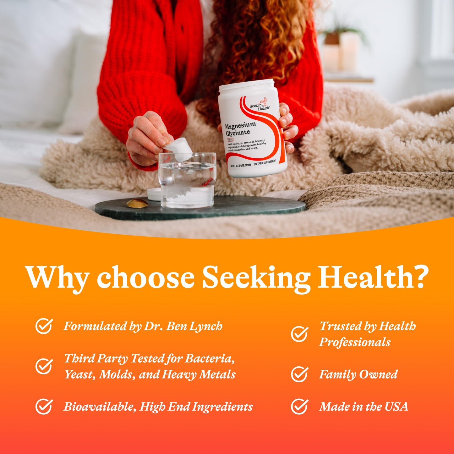 Seeking Health Magnesium Glycinate Powder 200 mg per Serving – Sleep & Relaxation