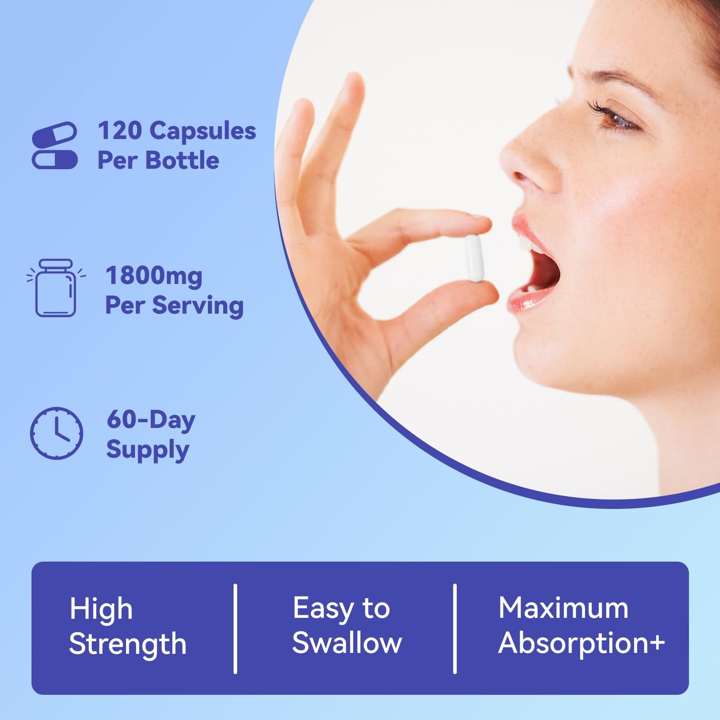 Magnesium Chelated Complex 1800mg with Vitamin D3 & K2 – L-Threonine & Glycinate, 120 Capsules