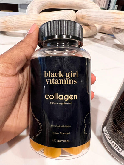 Black Girl Vitamins Collagen Gummies – Hair, Skin & Nails Support | Lemon, 60ct