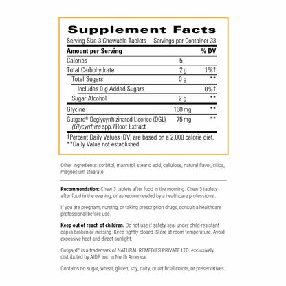 Integrative Therapeutics Rhizinate Sugarless, 100-Count – Fructose-Free DGL Chewables