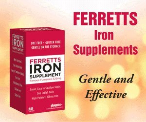 Ferretts Iron Tablets 106mg (325mg Ferrous Fumarate) – 60 Day Supply