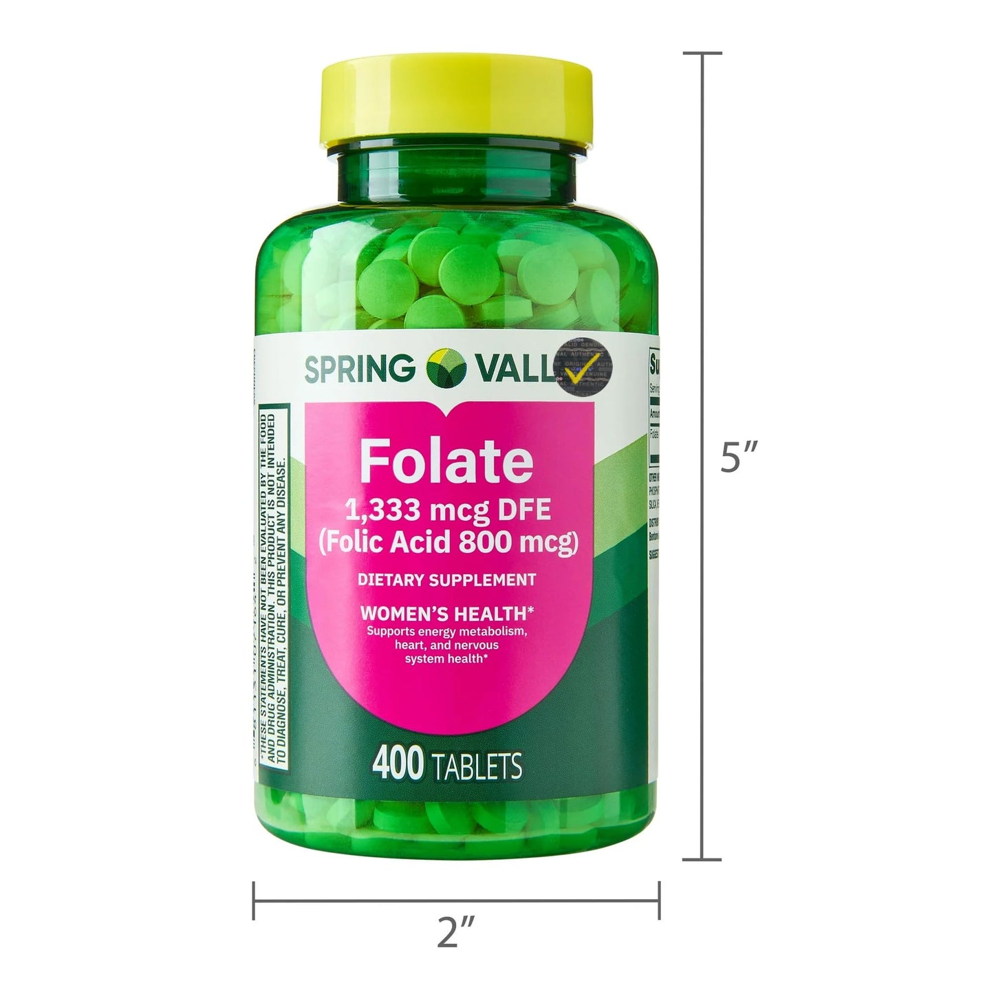 Folate 1,333 mcg DFE (800 mcg Folic Acid) – Women's Health, 400 Tablets