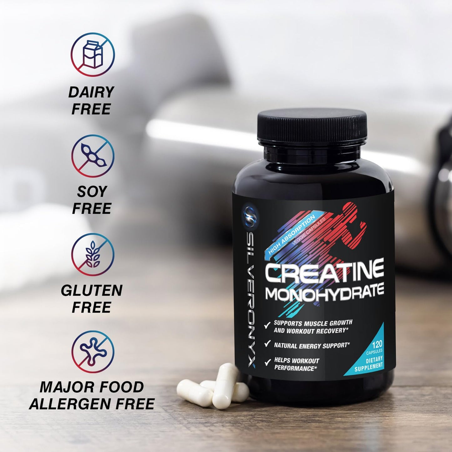 Creatine Monohydrate Capsules 3000mg – Micronized, Fast-Absorbing | 120 Caps