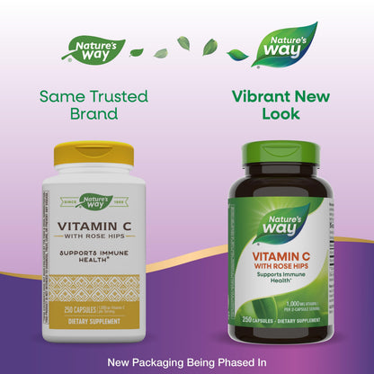 Nature's Way Vitamin C with Rose Hips | Immune Support | Gluten Free