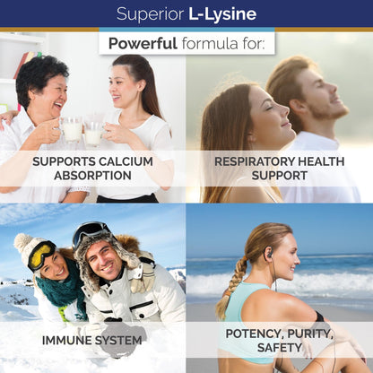 Superior Labs L-Lysine 500 mg Capsules – Third-Party Tested, Non-GMO, Gluten Free | 120 Caps