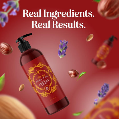 Relaxing Massage Oil for Therapy | Lavender, Ylang Ylang, Orange & Geranium – Vegan & Gluten Free