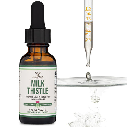 Milk Thistle Drops 1oz – Organic Liver Detox, 30 Servings | Double Wood