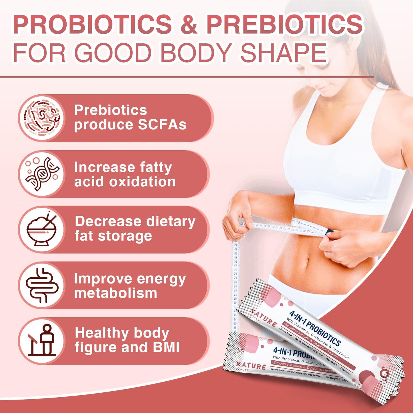 Nature Target Probiotics for Women – 100 Billion CFUs, 45-Day Supply, D-Mannose & Cranberry