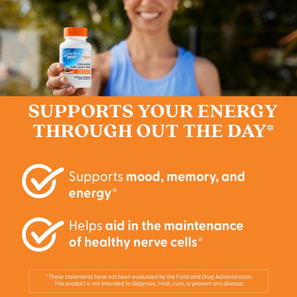 Doctor's Best Chewable Methyl B12 (Methylcobalamin) – Energy, Mood & Memory Support | Vegan, Non-GMO, Gluten Free | 60 Tablets
