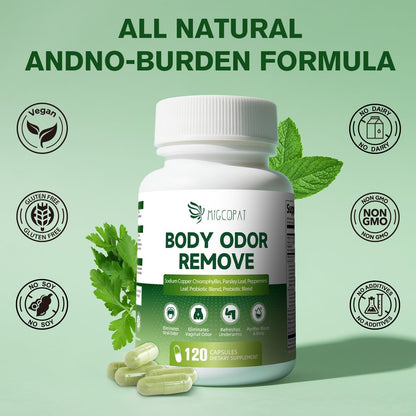 Chlorophyll Body Deodorizing Supplement – 120 Caps, Parsley & Peppermint