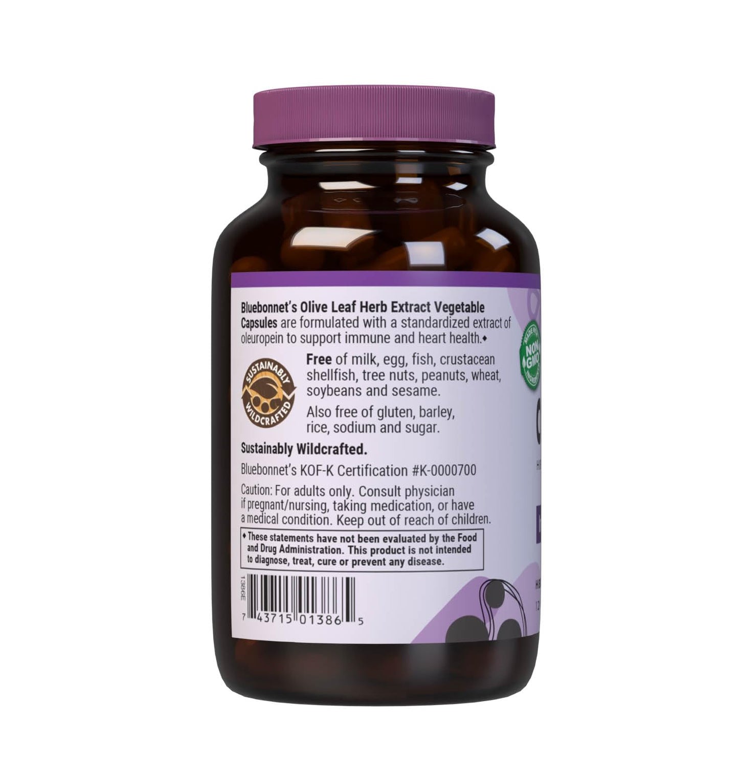 BlueBonnet Nutrition Olive Leaf Herb Extract - Immune & Heart Health Support, 120 Veg Capsules | Gluten-Free, Soy-Free, Kosher, Non-GMO, Vegan