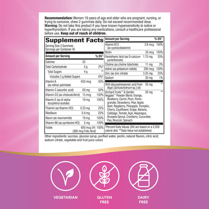 Nature’s Way Alive! Prenatal Gummies – Plant-Based DHA, 90 Gummies, Vegetarian