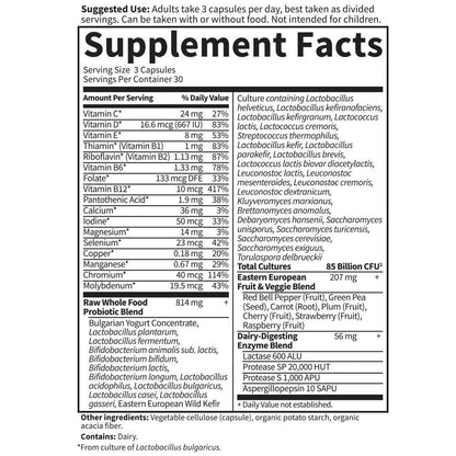 Garden of Life Raw Probiotics for Men Over 50 – 85B CFU, 90 Vegetarian Capsules, Gluten Free
