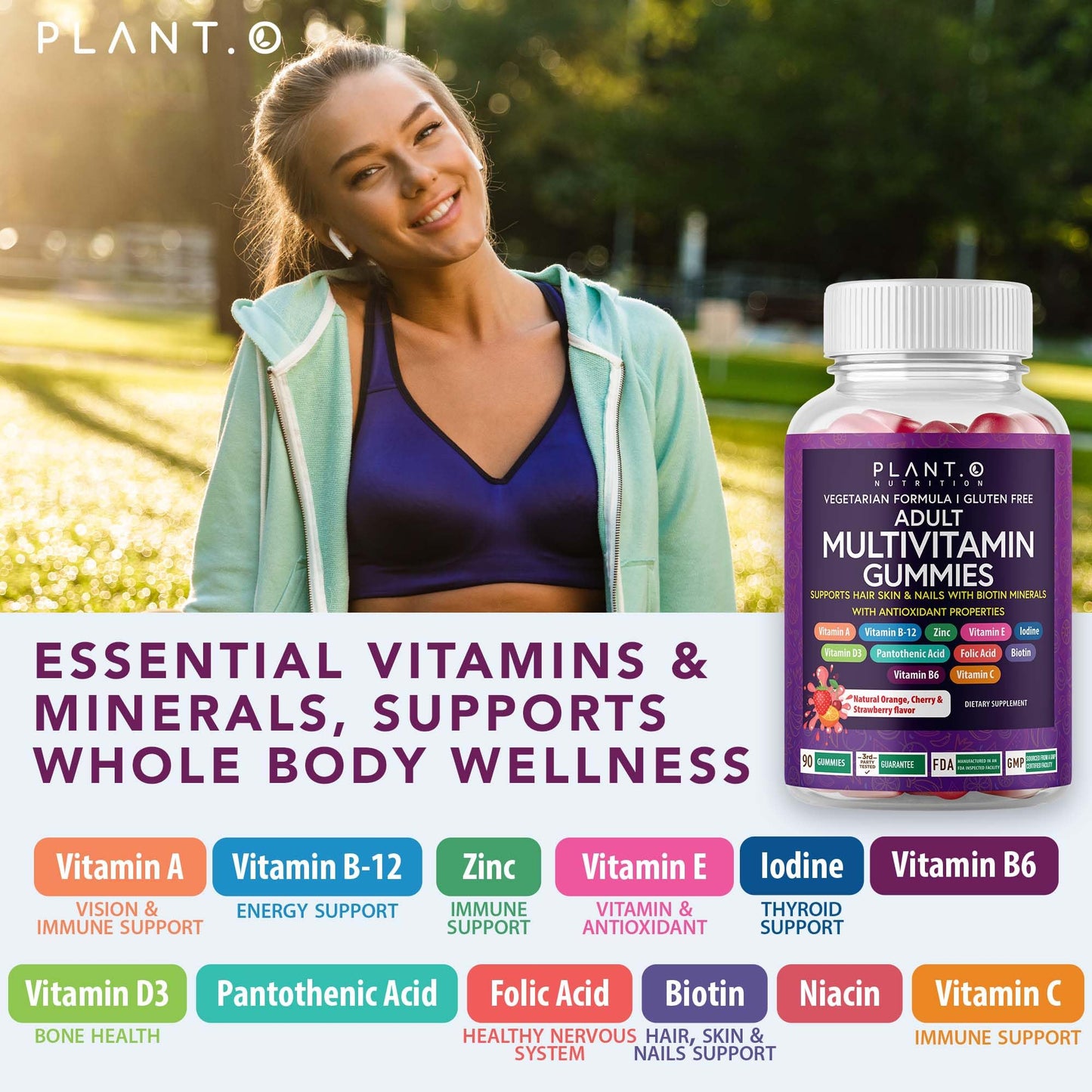 Complete Multivitamin Gummies for Adults - Energy & Immunity - Gluten Free Veggie (90-count)