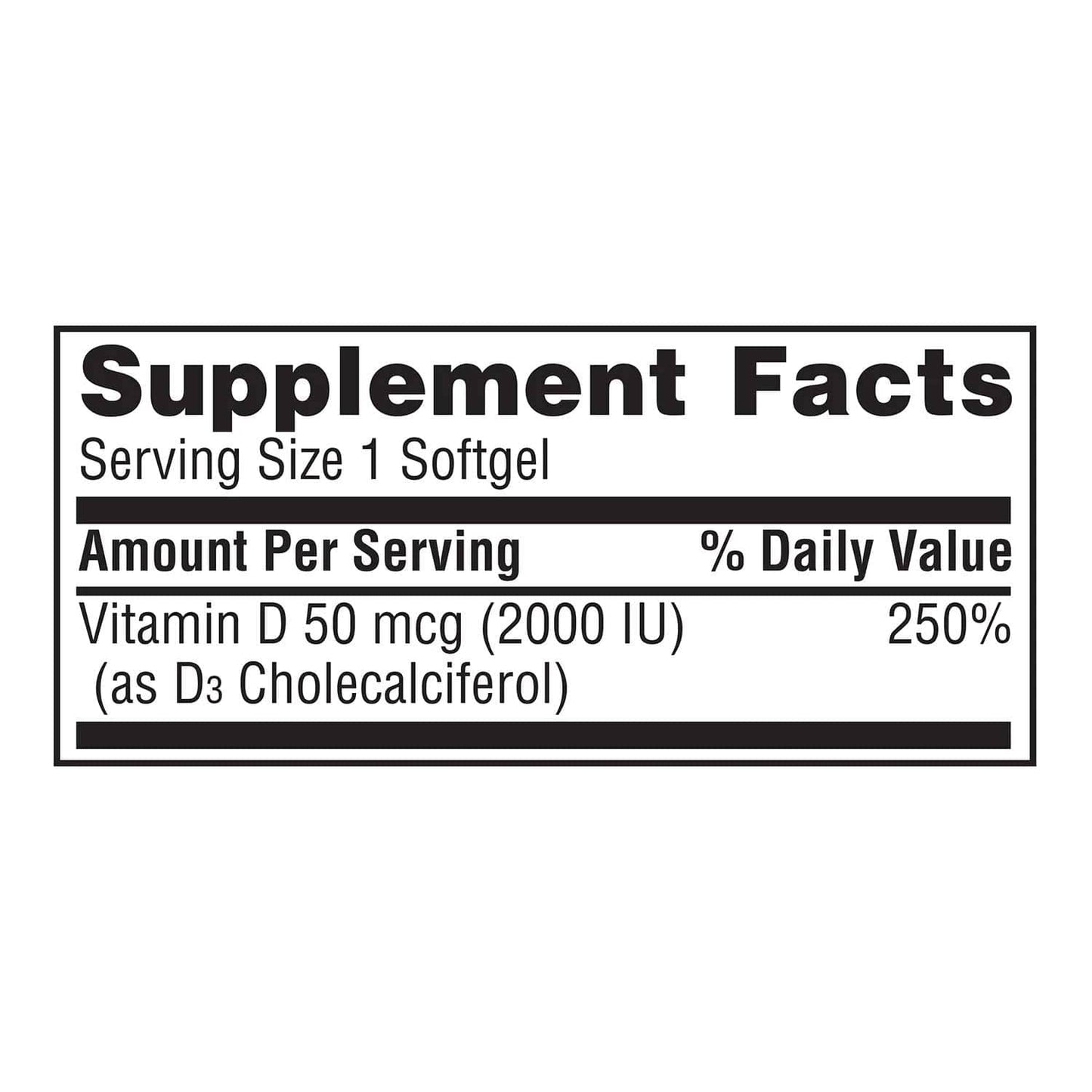Member's Mark Vitamin D3 2000 IU (50 mcg) – 400 ct Dietary Supplement
