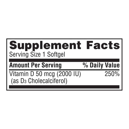 Member's Mark Vitamin D3 2000 IU (50 mcg) – 400 ct Dietary Supplement