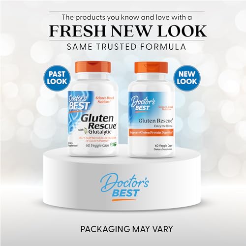 Doctor's Best Gluten Rescue with Glutalytic – Non-GMO, Vegan, 60 Count (Pack of 1)