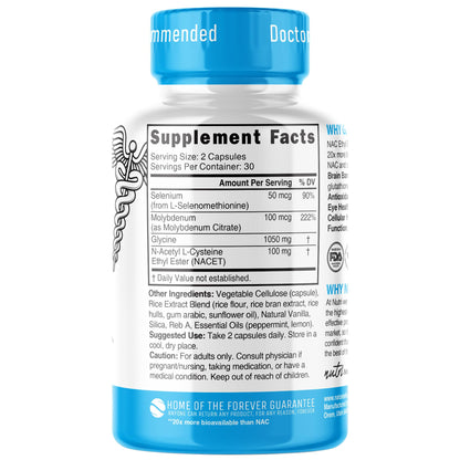 GlyNAC-ET NAC Ethyl Ester Supplement | 60 Capsules | 20x More Bioavailable GlyNAC