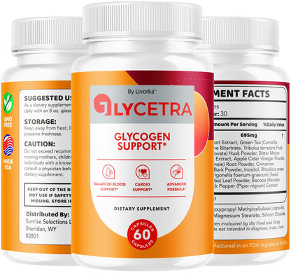 Glycetra Capsules - Official Glycetra Advanced Glycogen Support Formula | Maximum Strength Vitamin Supplement