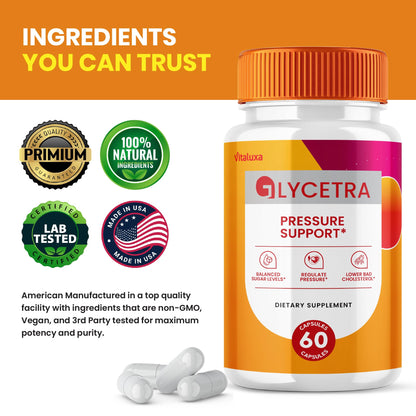 (3 Pack) Glycetra Capsules - Glycetra Blood Support | Advanced Formula, All Natural, 180 Ct
