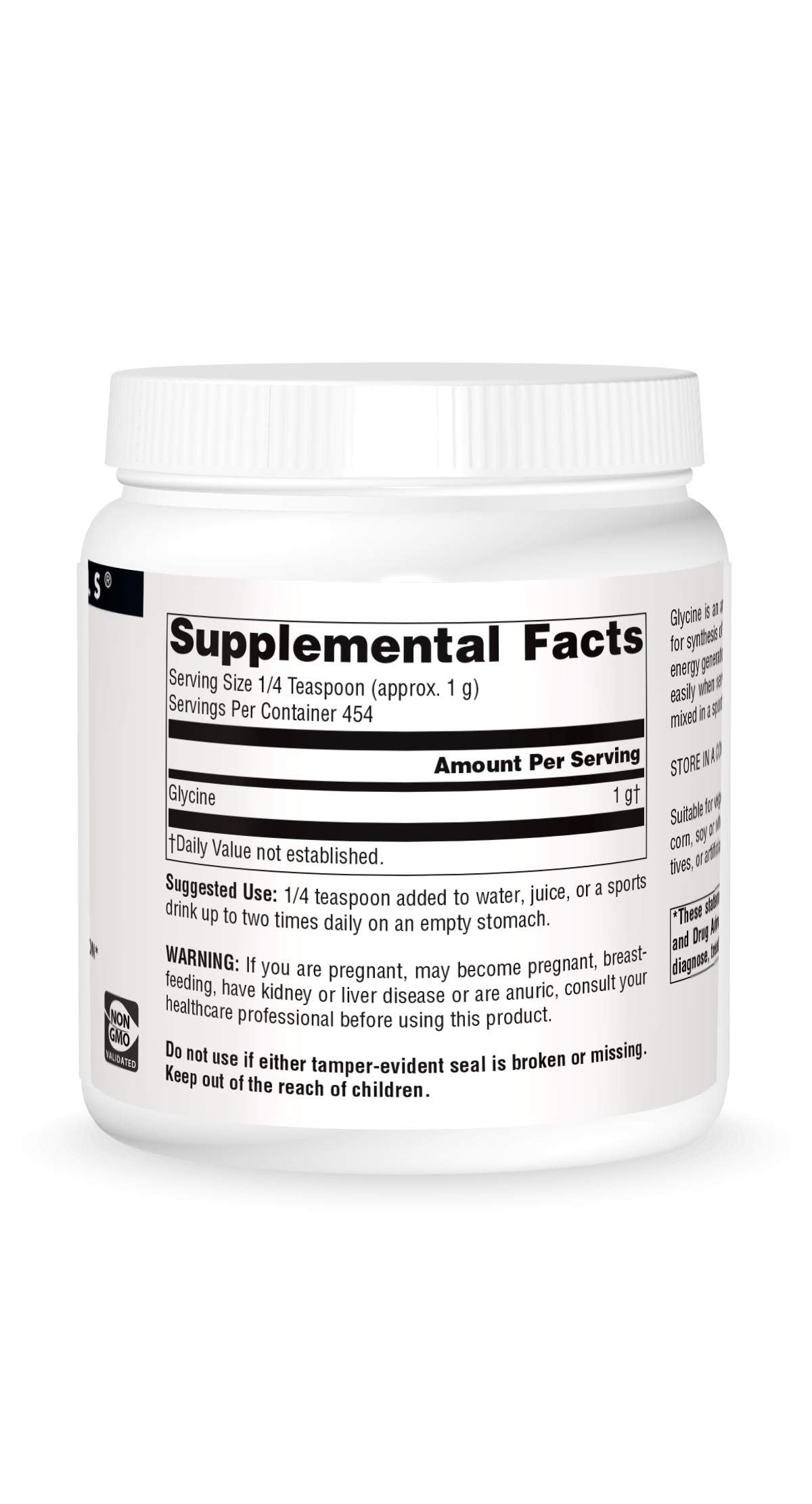 Source Naturals Glycine Powder – Protein Synthesis & ATP Energy Generation | 454 g (16 oz)
