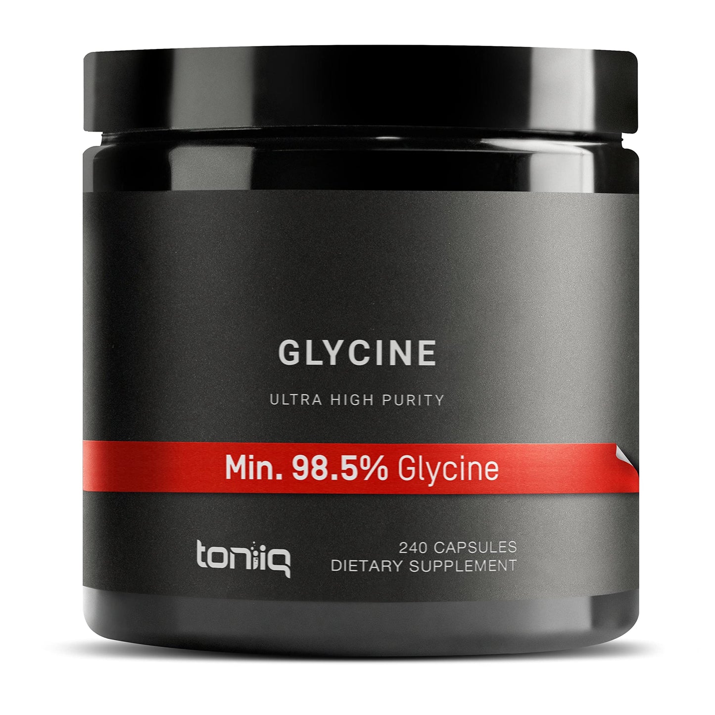 Toniiq Glycine 1300mg Supplement - 240 Capsules | 120 Servings | 98.5%+ Purity