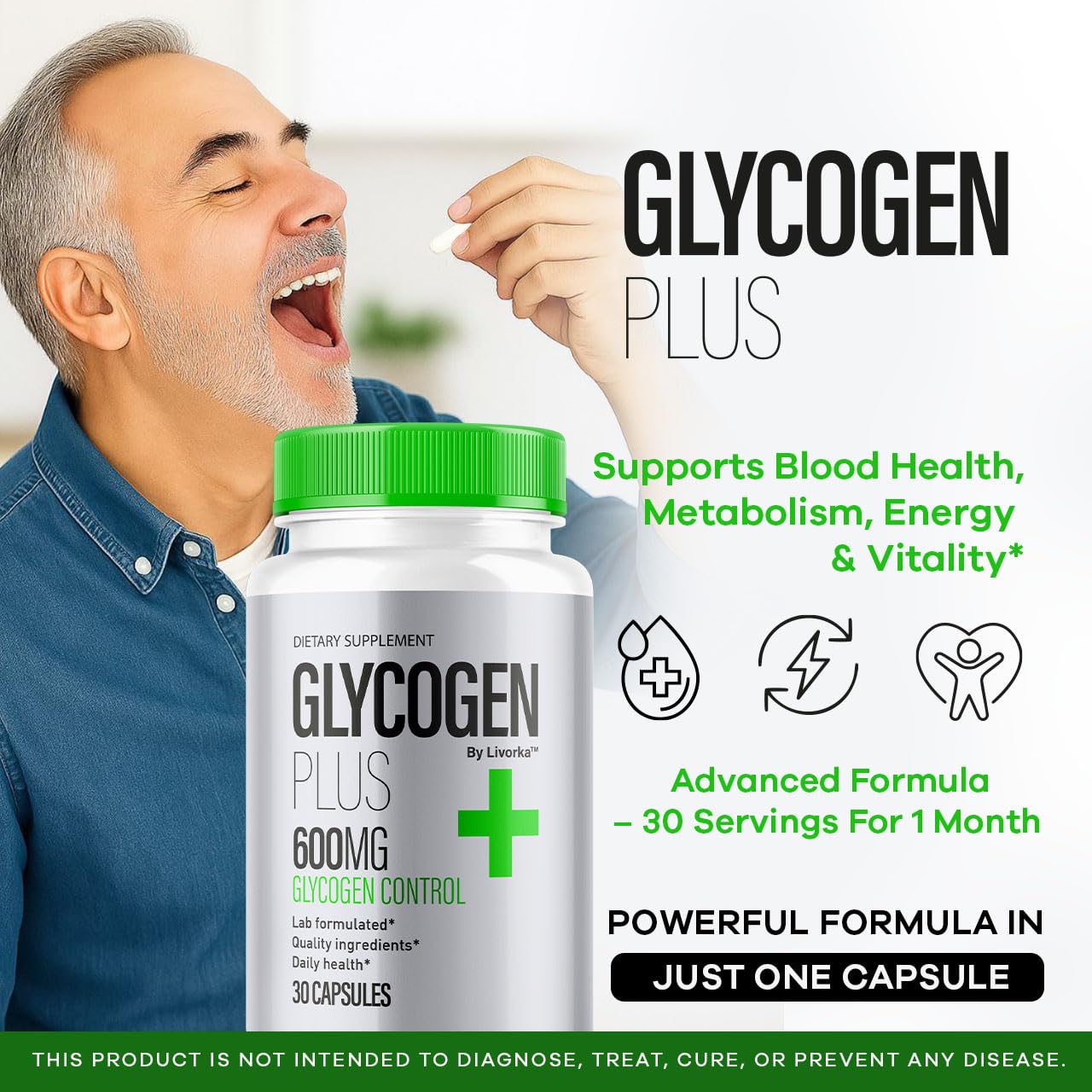 (2 Pack) Glycogen Plus – 600mg Capsules, All-Natural Glycogen Support