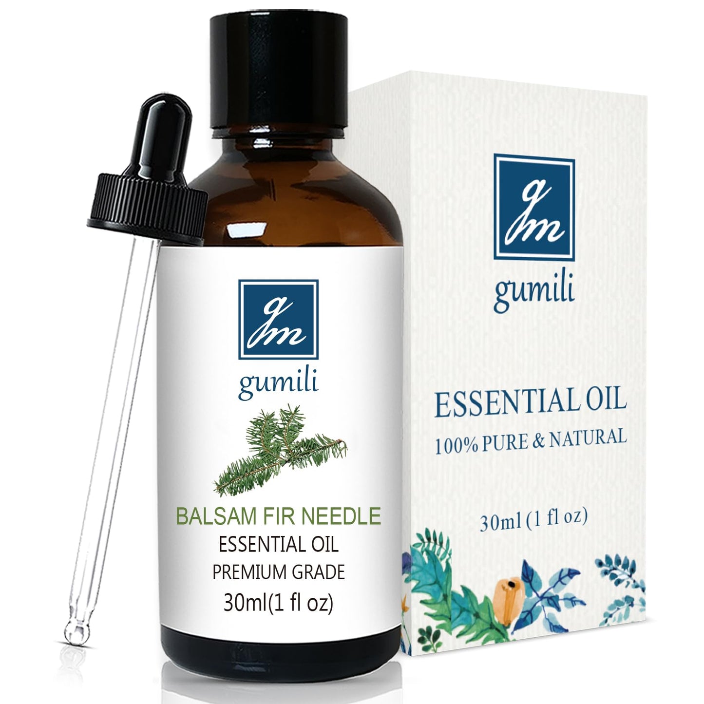 GM Gumili Balsam Fir Needle Essential Oil – 30ml/1fl oz – Pure, Undiluted, Canada-sourced