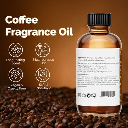 GM Gumili Coffee Fragrance Oil 2 Oz – Roasted Coffee Bean Scent for Diffusers, Candles, Soaps & DIY