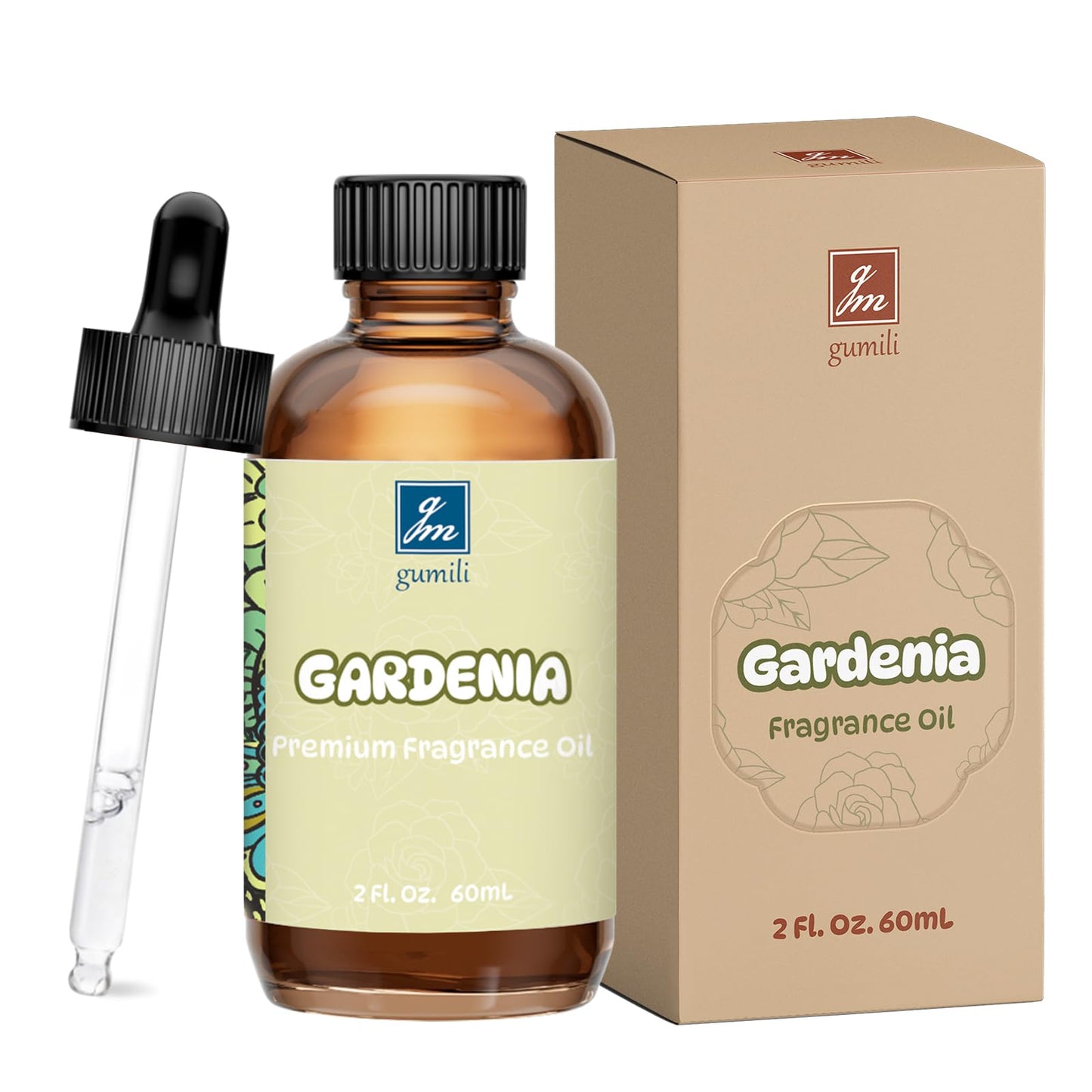 GM Gumili Gardenia Fragrance Oil 2 Oz – Floral Scent for Diffuser, Candle, Soap, DIY Perfume & Body Care