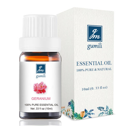 GM Gumili Geranium Essential Oil 10ml – 100% Pure for Diffuser, Skin, Hair