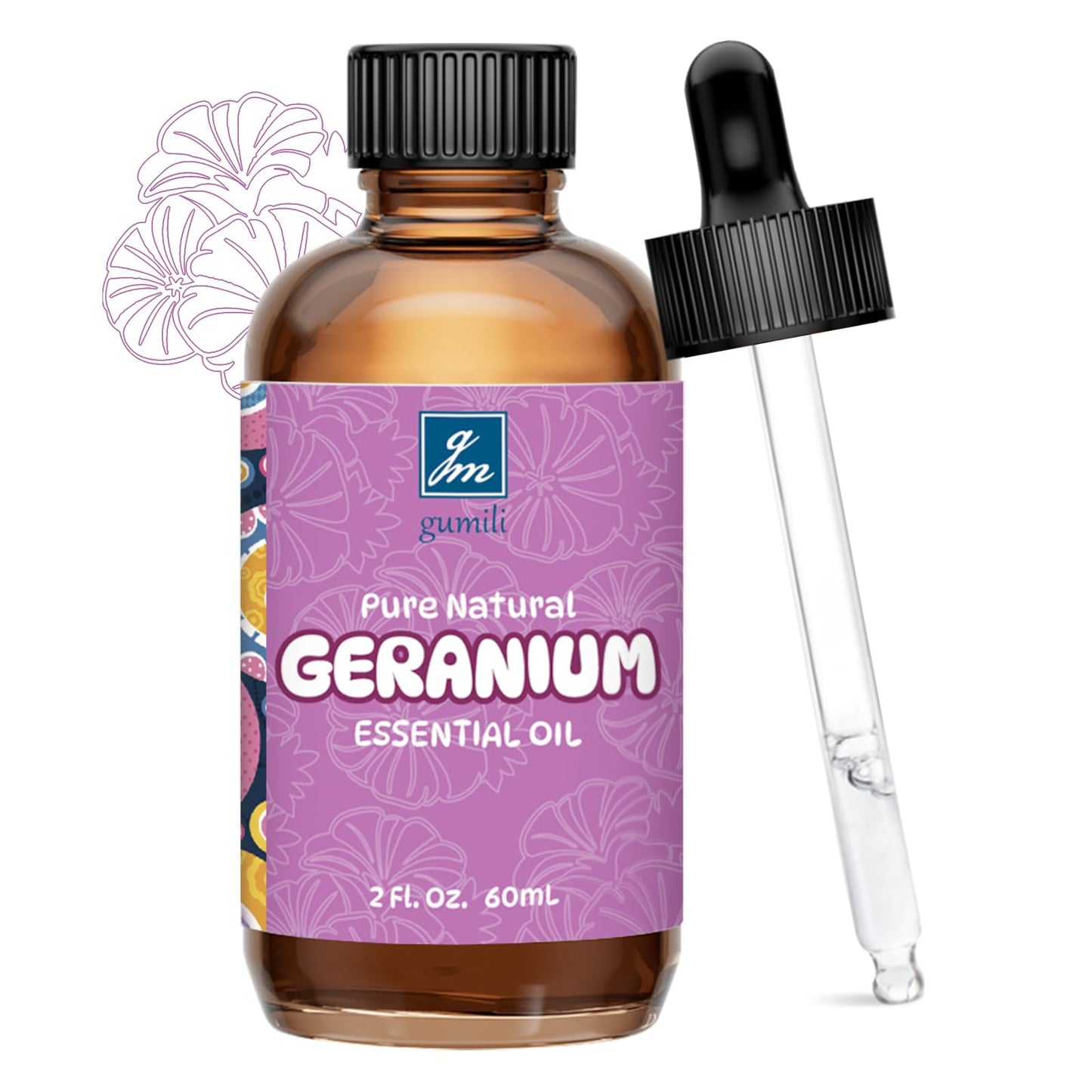 GM Gumili Geranium Essential Oil 2 Oz – Pure Geranium for Skin, Hair & Diffuser