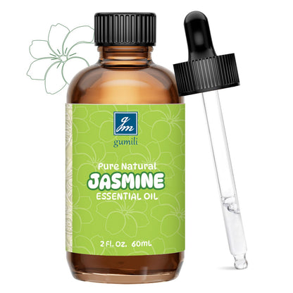 GM Gumili Jasmine Essential Oil 2 Oz - 100% Pure Jasmine Oil for Diffuser & Skin